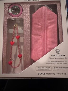 Velvet Caviar Hot Pink Phone Accessory Set